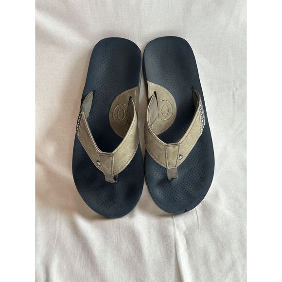 Men's Cobain Flip Flops Size 11 Blue/Gray Summer, Comfort - Picture 1 of 7